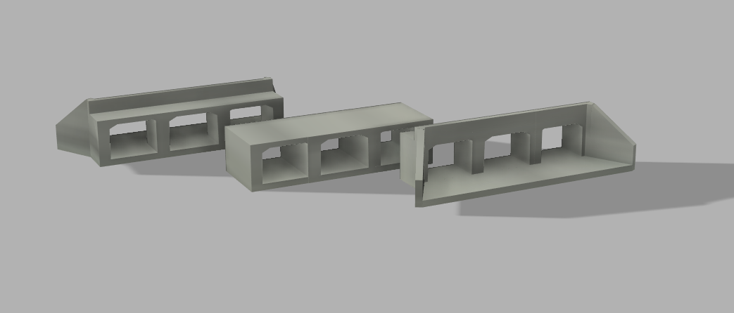 HO scale concrete drainage channel sections for under-track alignments — in development