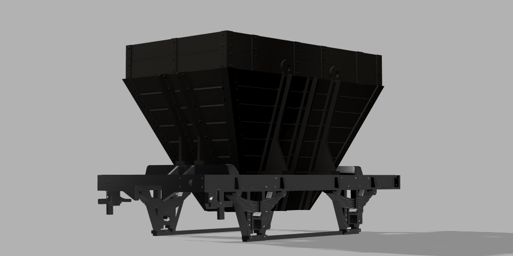 NSWGR LCH coal hopper wagon — 3D render, testing stage