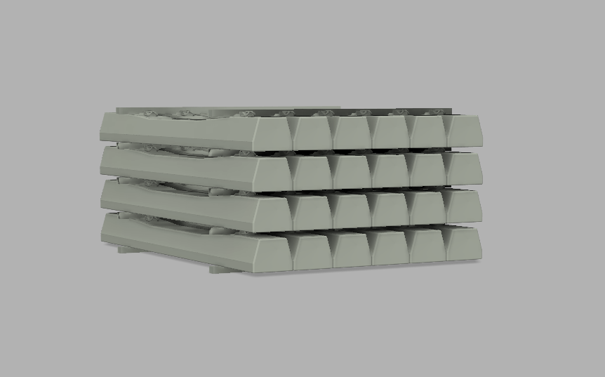 HO scale concrete sleeper loads — 3D render, in development