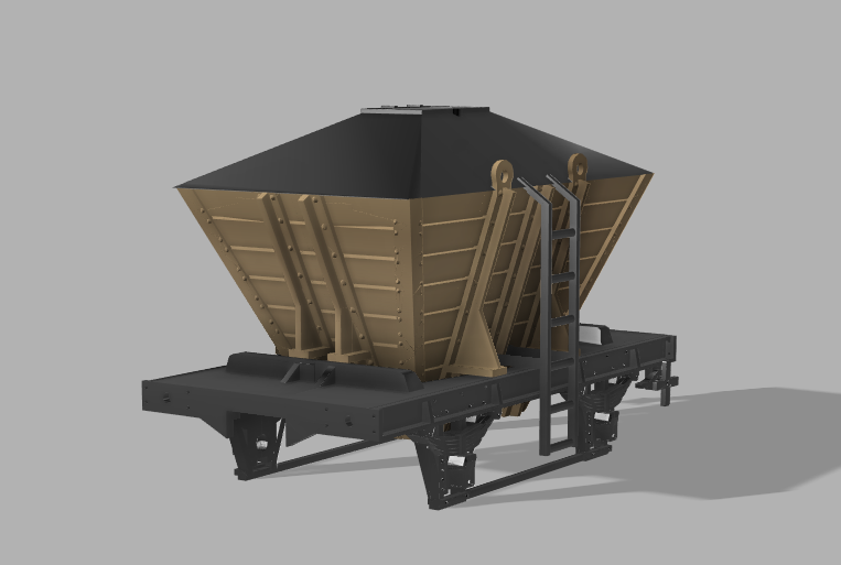 NSWGR LCH rutile sand hopper wagon — 3D render, testing stage
